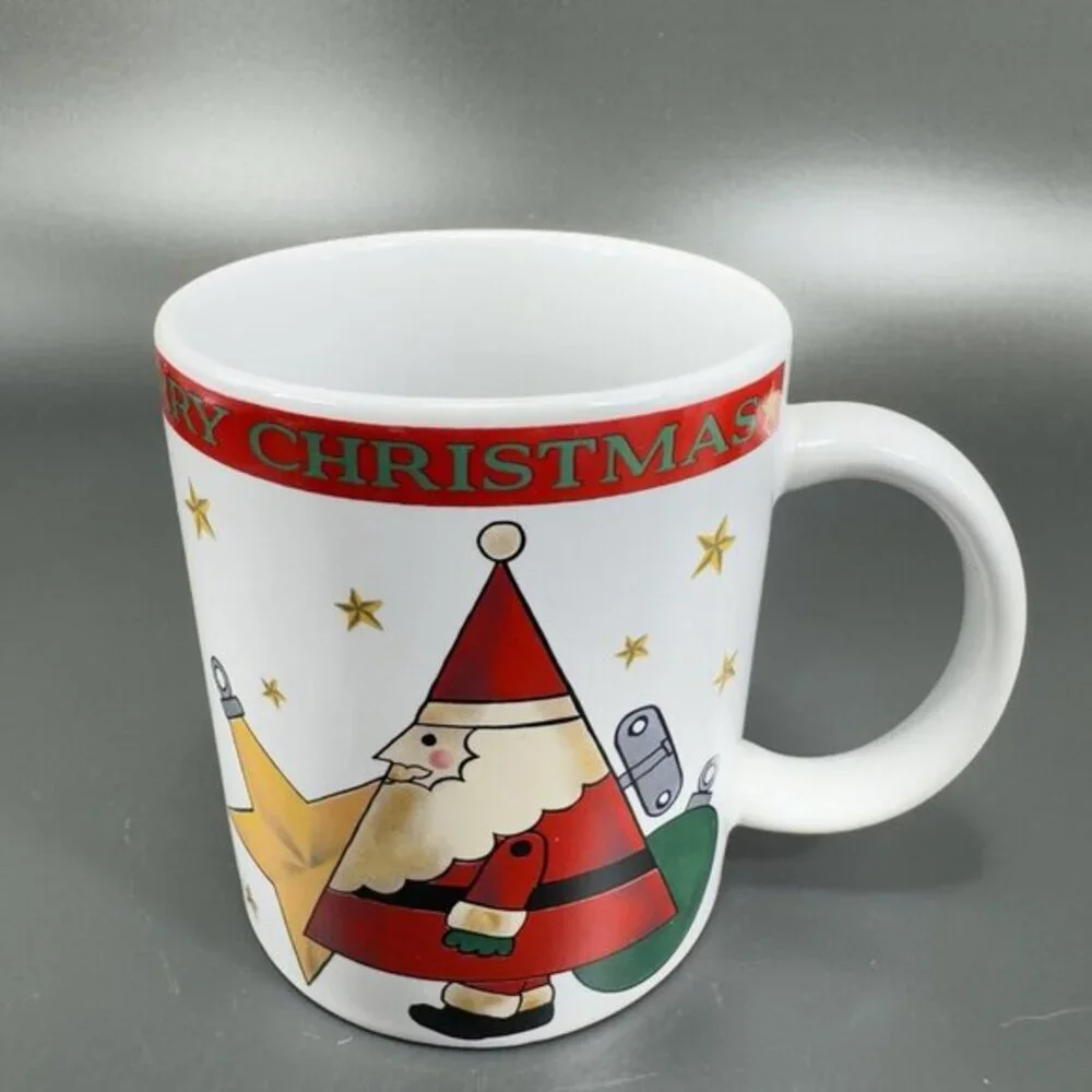 1994 Signature Housewares Santa Coffee Mug Cup Set 4 All Different Mugs Cups VTG